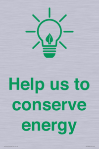 Help us to conserve energy 